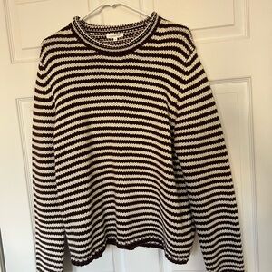 ✨ Creamon Striped Knit Sweater – Size Small 🤎